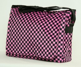 Check pink LH large fluffy bag
