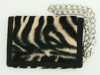 Zebra black-brown fluffy with chain wallet