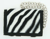 Zebra black-white fluffy with chain wallet