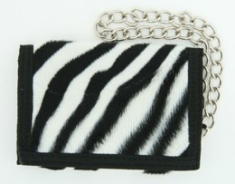 Zebra black-white fluffy with chain wallet