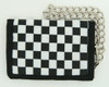 Check black-white fluffy with chain wallet