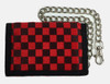 Check red-chocolate fluffy with chain wallet