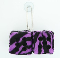 2 Dice zebra purple-black  / black 2 dice car accessory