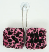 2 dice leopard pink / black 2 dice car accessory