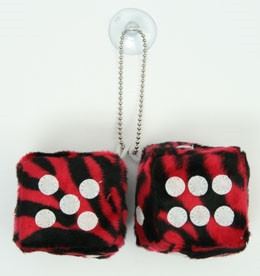 Dice zebra red-black / white 2 dice car accessory
