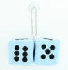 Dice L blue / black 2 dice car accessory