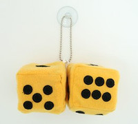 Dice yellow / black 2 dice car accessory