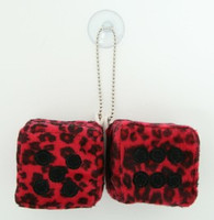Dice leopard red / black 2 dice car accessory