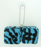 Dice zebra blue-black / black 2 dice car accessory