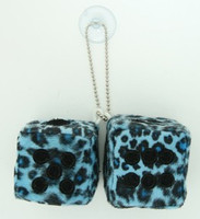 Dice leopard blue-black / black 2 dice car accessory