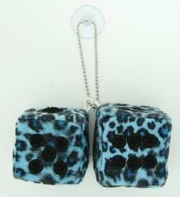 Dice leopard blue-black / black 2 dice car accessory