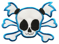 The cutest skull ever with blue border