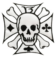 Cool poker inspired skull and cross in white & black edition