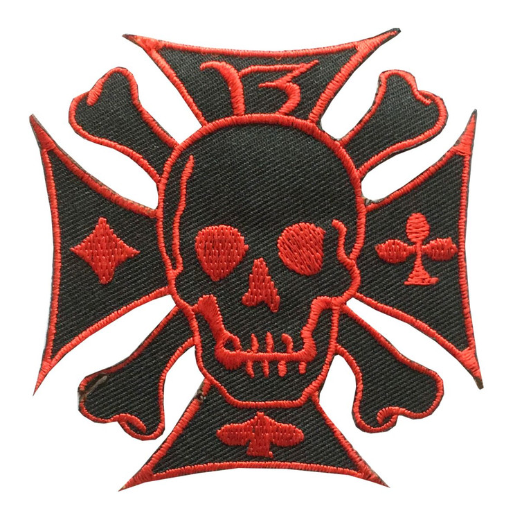 Cool poker inspired skull and cross in red & black edition