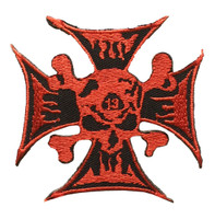 Awesome red cross with the lucky 13 hero skull