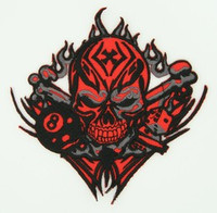 Skull tribal 8 red skull extra big