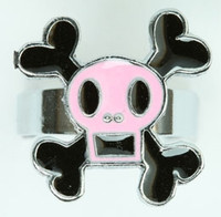 Square pink skull ring