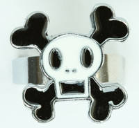 Square white skull ring