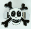 Cross eye white skull ring