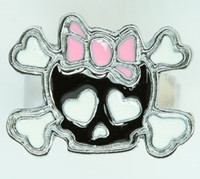 Cute Sk bone Bl-pink skull ring