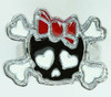 Cute Sk bone Bl-red skull ring