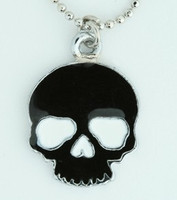 Skull plain black skull necklace