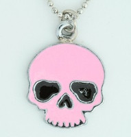 Skull plain pink skull necklace