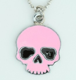 Skull plain pink skull necklace