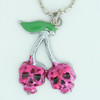 Skull cherry skull necklace