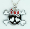 Cute skull bone Bl-red skull necklace