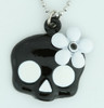 Skull flower black-white skull necklace