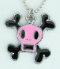 Square pink skull necklace