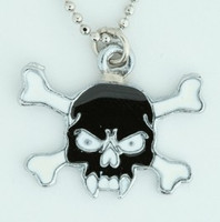 Tooth black skull necklace
