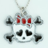 Cute skull bone white-red skull necklace