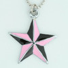 Star black pink star necklace