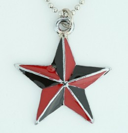 Star back-red star necklace