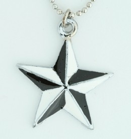 Star black-white star necklace