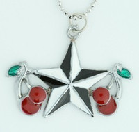 Star cherry black-white star necklace