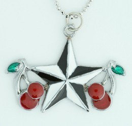 Star cherry black-white star necklace