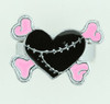 Heart bone black-pink sweet ring