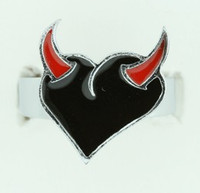 Heart horn black-red sweet ring