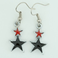 Stars black-red star pendant