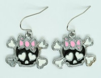 Cute Sk bone Bl-pink skull pendant