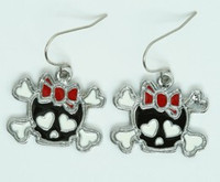 Cute Sk bone Bl-red skull pendant