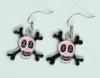 Cross eye pink skull pendant