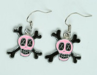 Cross eye pink skull pendant