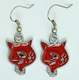 Cat red animal pendant