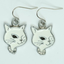 Cat white animal pendant