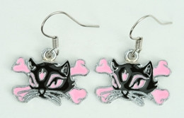 Cat bone black-pink animal pendant