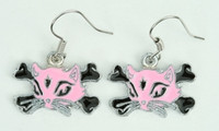 Cat bone pink-black animal pendant